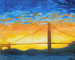 Golden Gate Bridge Golden Sunset